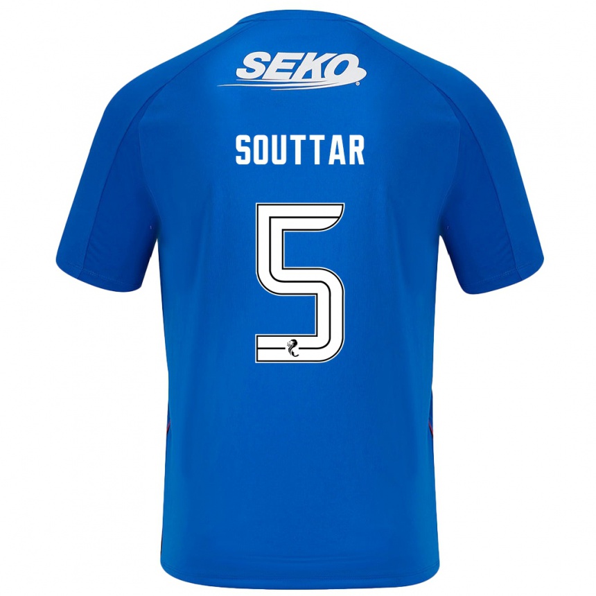 Kids Football John Souttar #5 Dark Blue Home Jersey 2024/25 T-Shirt Uk