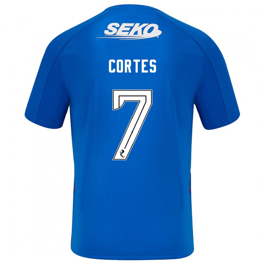 Kids Football Óscar Cortés #7 Dark Blue Home Jersey 2024/25 T-Shirt Uk