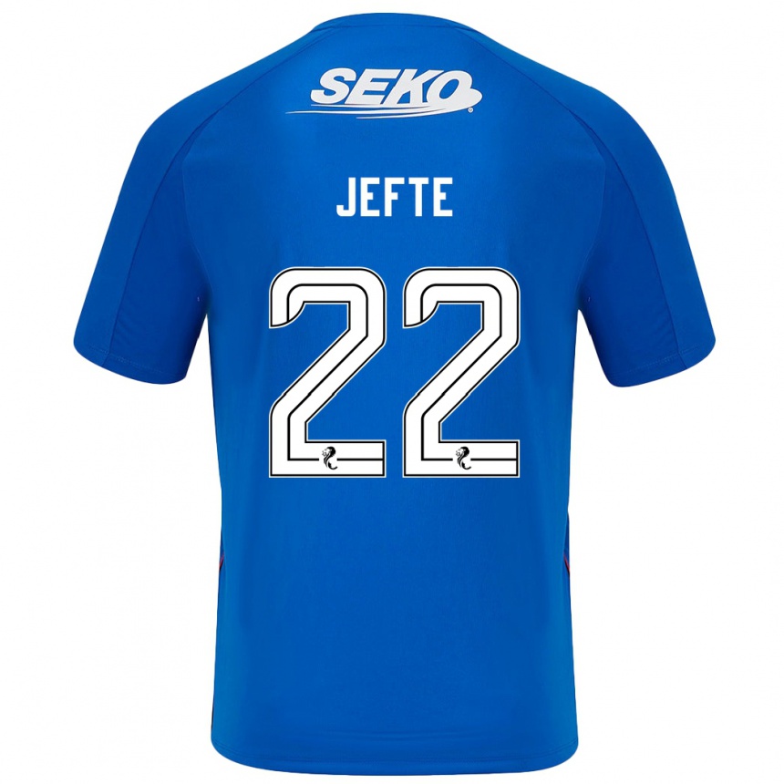 Kids Football Jefté #22 Dark Blue Home Jersey 2024/25 T-Shirt Uk