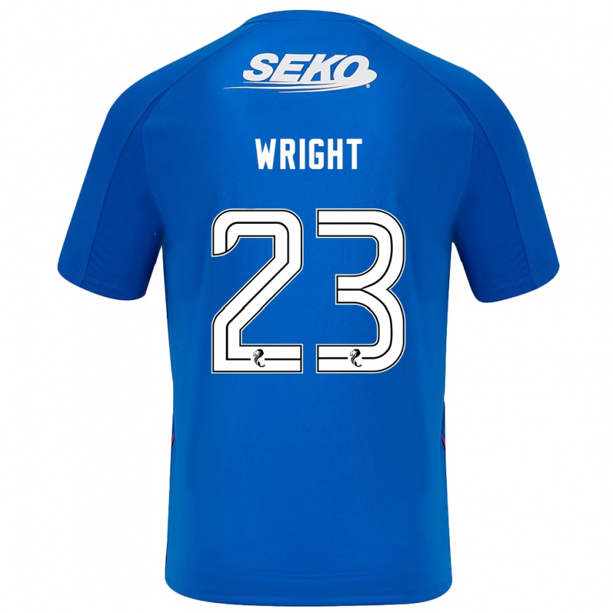 Kids Football Scott Wright #23 Dark Blue Home Jersey 2024/25 T-Shirt Uk