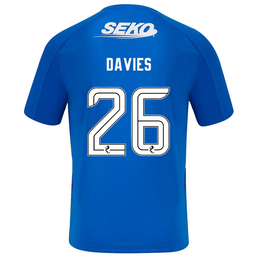 Kids Football Ben Davies #26 Dark Blue Home Jersey 2024/25 T-Shirt Uk