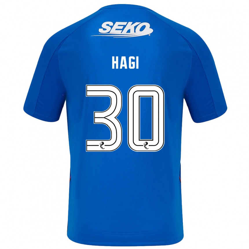 Kids Football Ianis Hagi #30 Dark Blue Home Jersey 2024/25 T-Shirt Uk