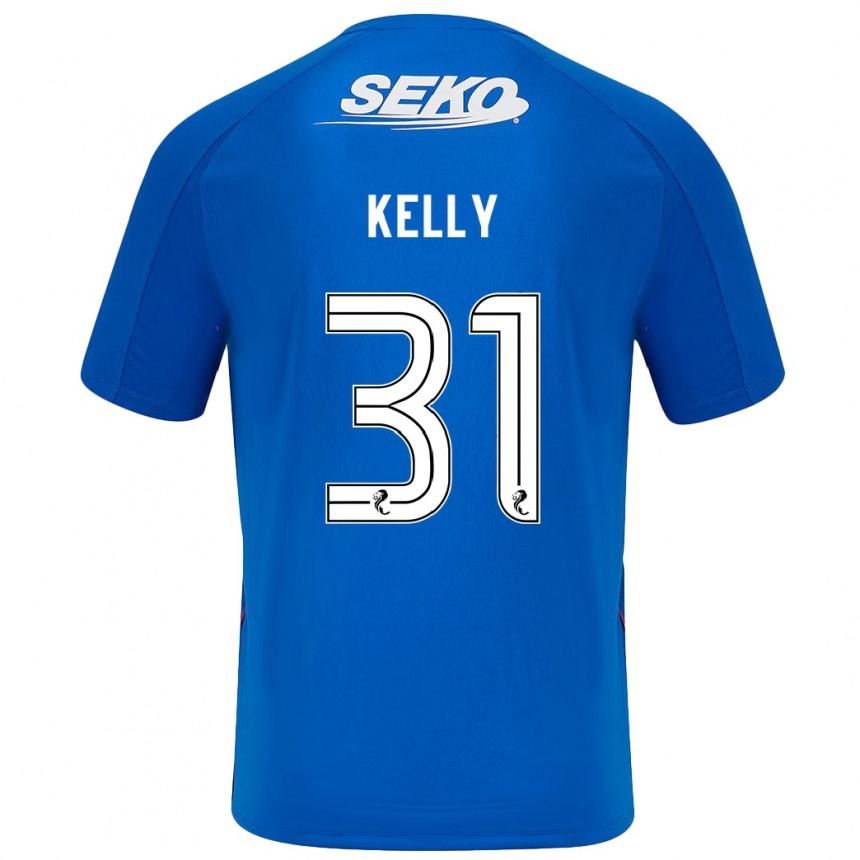 Kids Football Liam Kelly #31 Dark Blue Home Jersey 2024/25 T-Shirt Uk