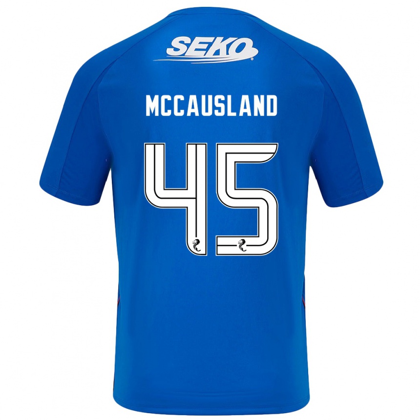 Kids Football Ross Mccausland #45 Dark Blue Home Jersey 2024/25 T-Shirt Uk