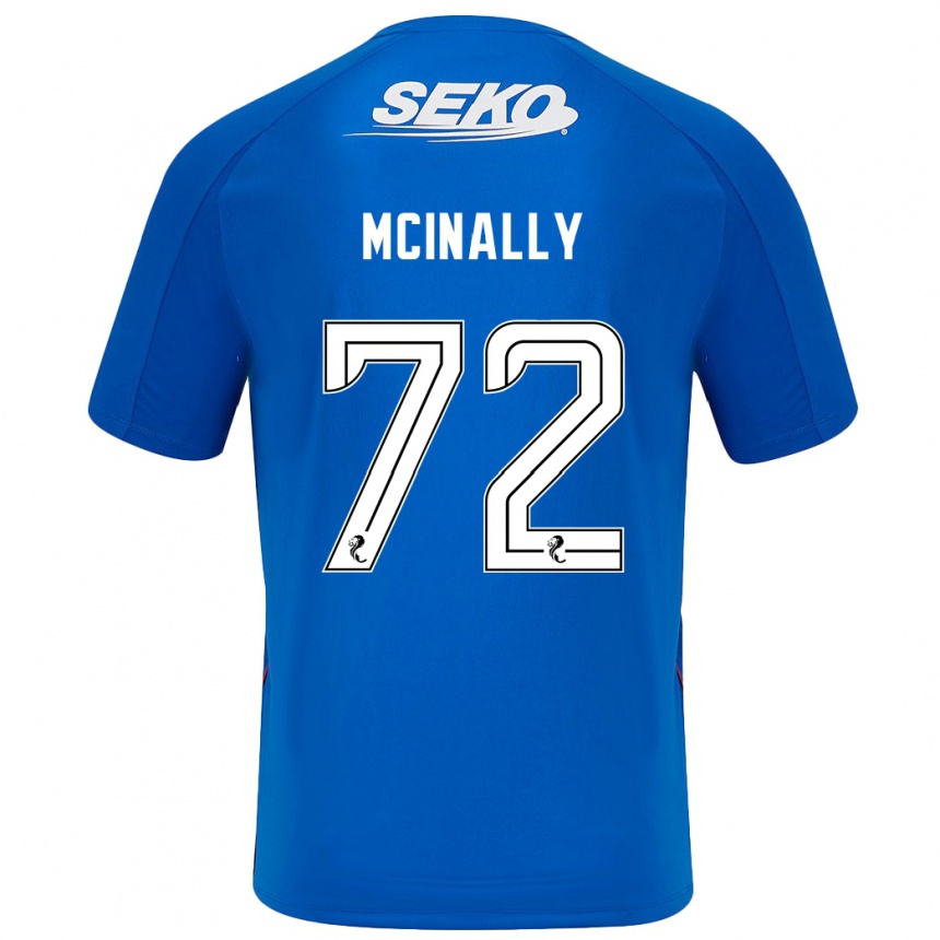 Kids Football Darren Mcinally #72 Dark Blue Home Jersey 2024/25 T-Shirt Uk