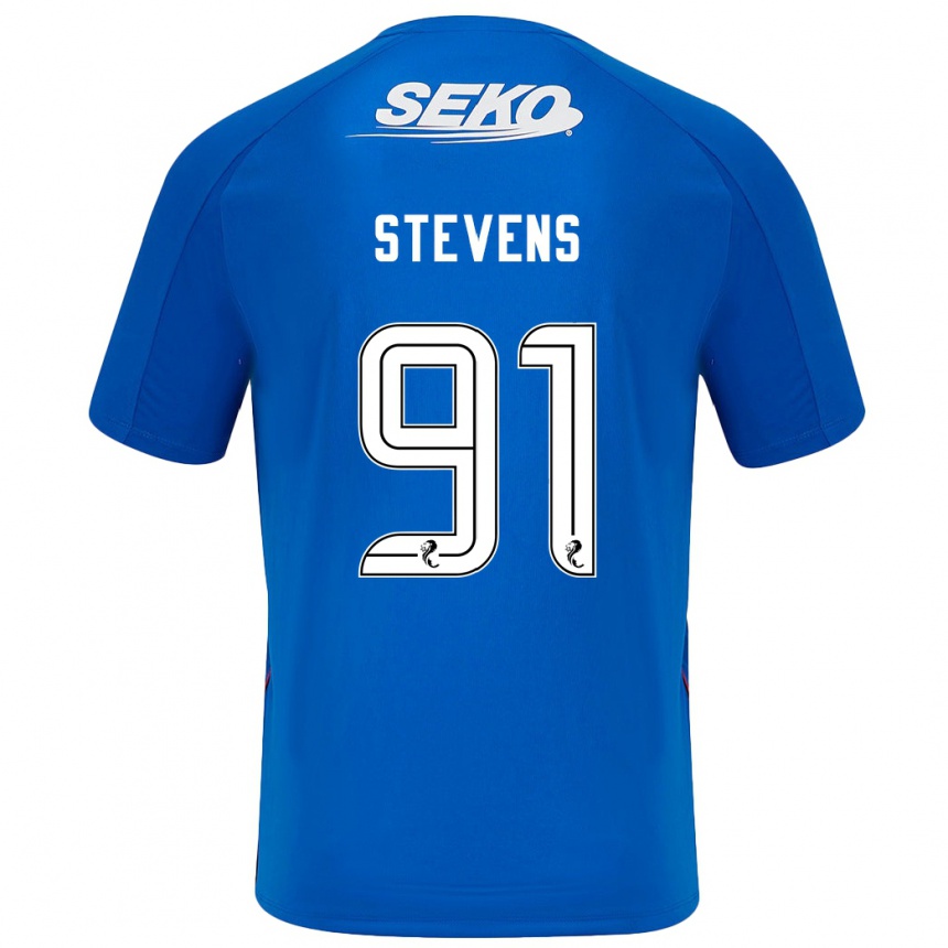 Kids Football Archie Stevens #91 Dark Blue Home Jersey 2024/25 T-Shirt Uk