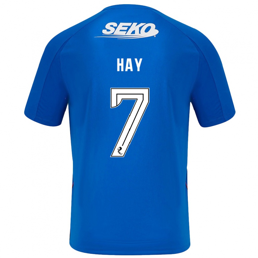 Kids Football Brogan Hay #7 Dark Blue Home Jersey 2024/25 T-Shirt Uk