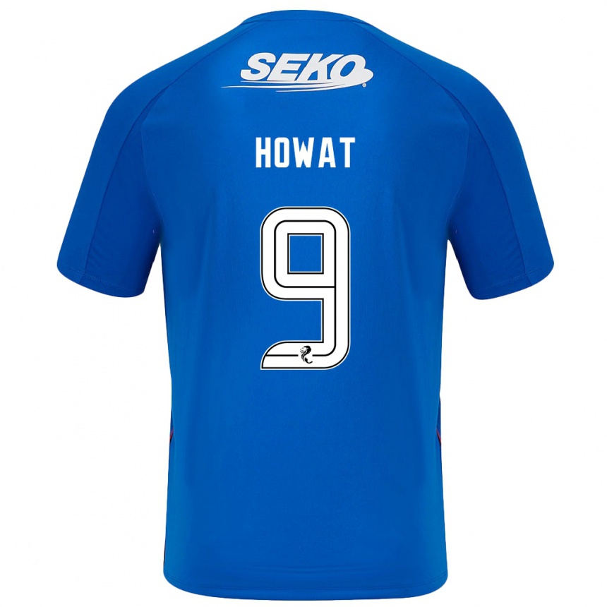 Kids Football Kirsty Howat #9 Dark Blue Home Jersey 2024/25 T-Shirt Uk