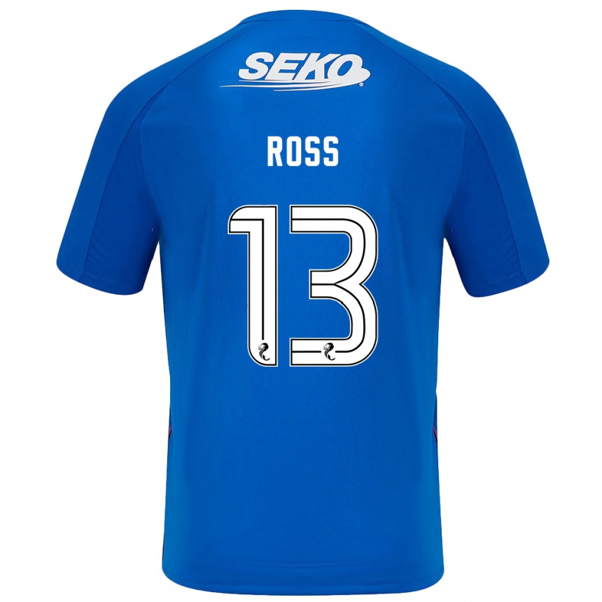 Kids Football Jane Ross #13 Dark Blue Home Jersey 2024/25 T-Shirt Uk