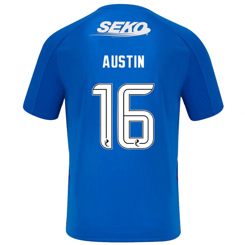 Kids Football Eilidh Austin #16 Dark Blue Home Jersey 2024/25 T-Shirt Uk