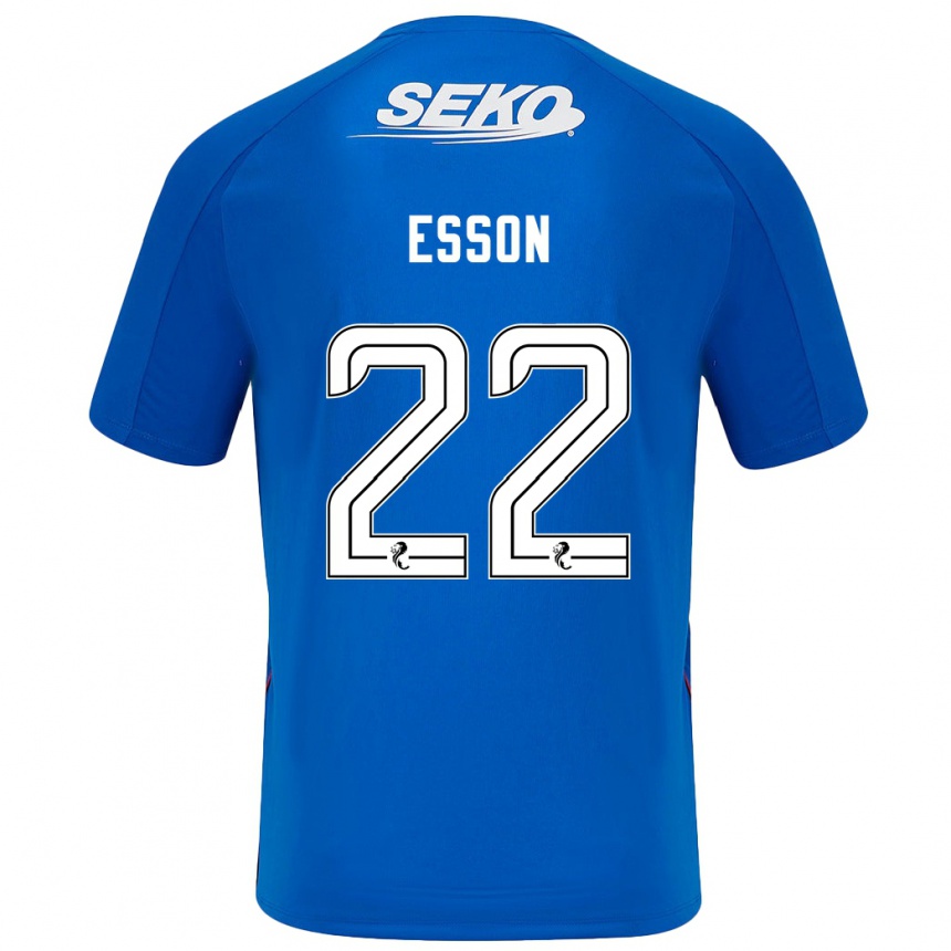 Kids Football Victoria Esson #22 Dark Blue Home Jersey 2024/25 T-Shirt Uk