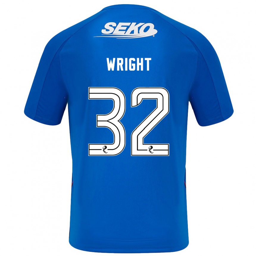 Kids Football Kieran Wright #32 Dark Blue Home Jersey 2024/25 T-Shirt Uk