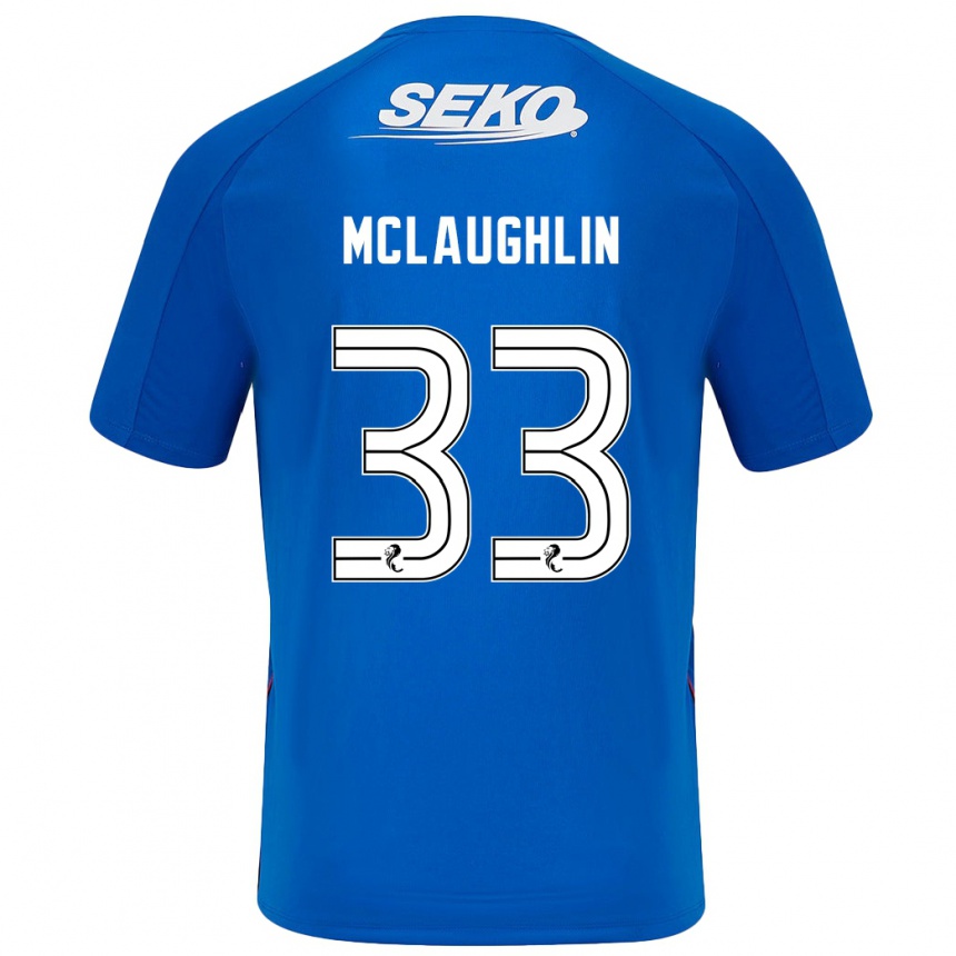 Kids Football Jon Mclaughlin #33 Dark Blue Home Jersey 2024/25 T-Shirt Uk