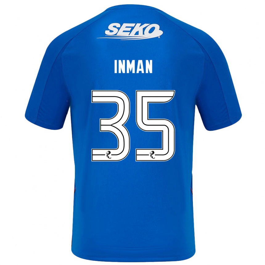 Kids Football Lucy Inman #35 Dark Blue Home Jersey 2024/25 T-Shirt Uk