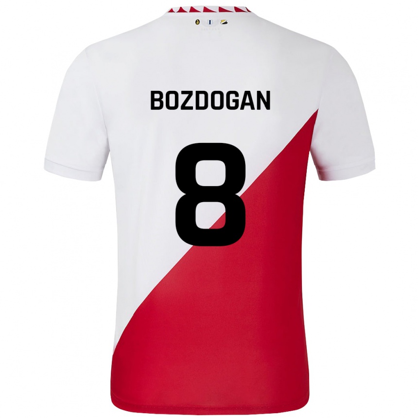 Kids Football Can Bozdogan #8 White Red Home Jersey 2024/25 T-Shirt Uk