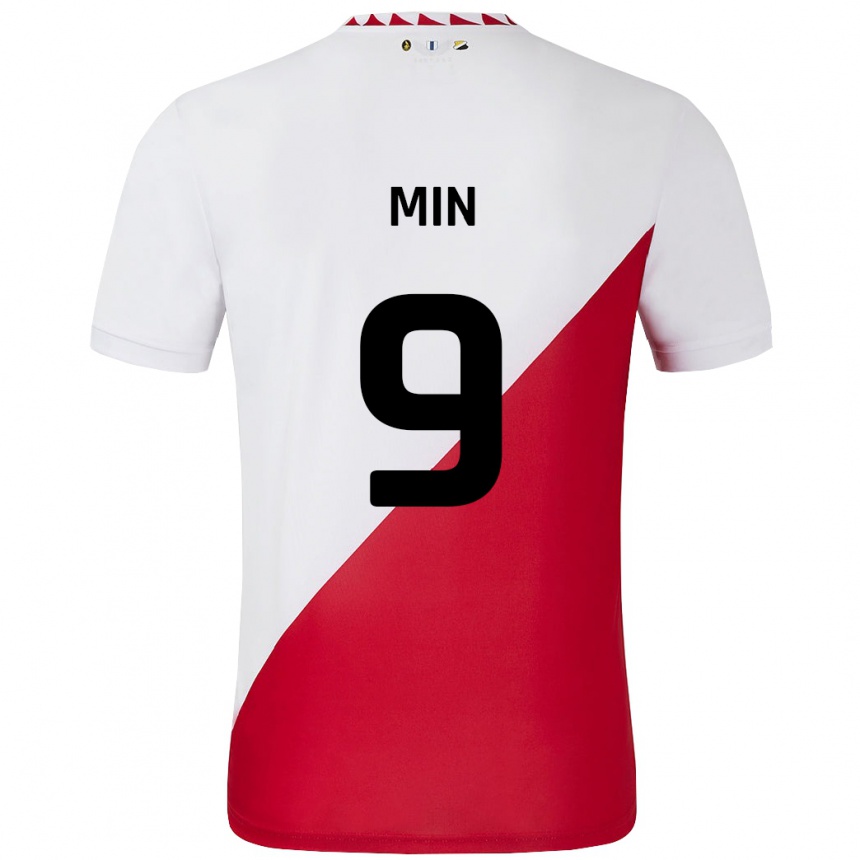 Kids Football David Min #9 White Red Home Jersey 2024/25 T-Shirt Uk