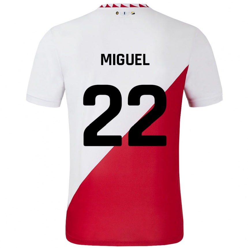 Kids Football Miguel Rodríguez #22 White Red Home Jersey 2024/25 T-Shirt Uk