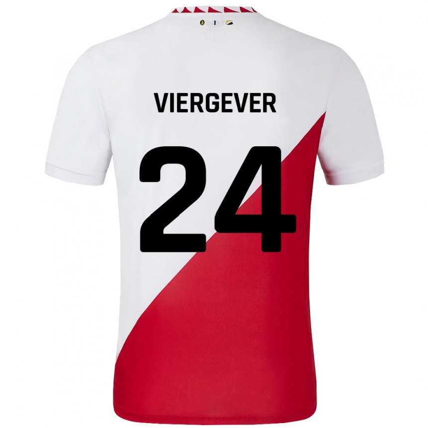 Kids Football Nick Viergever #24 White Red Home Jersey 2024/25 T-Shirt Uk