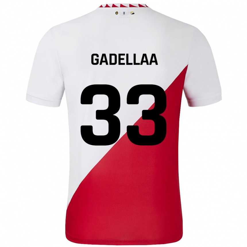 Kids Football Kevin Gadellaa #33 White Red Home Jersey 2024/25 T-Shirt Uk