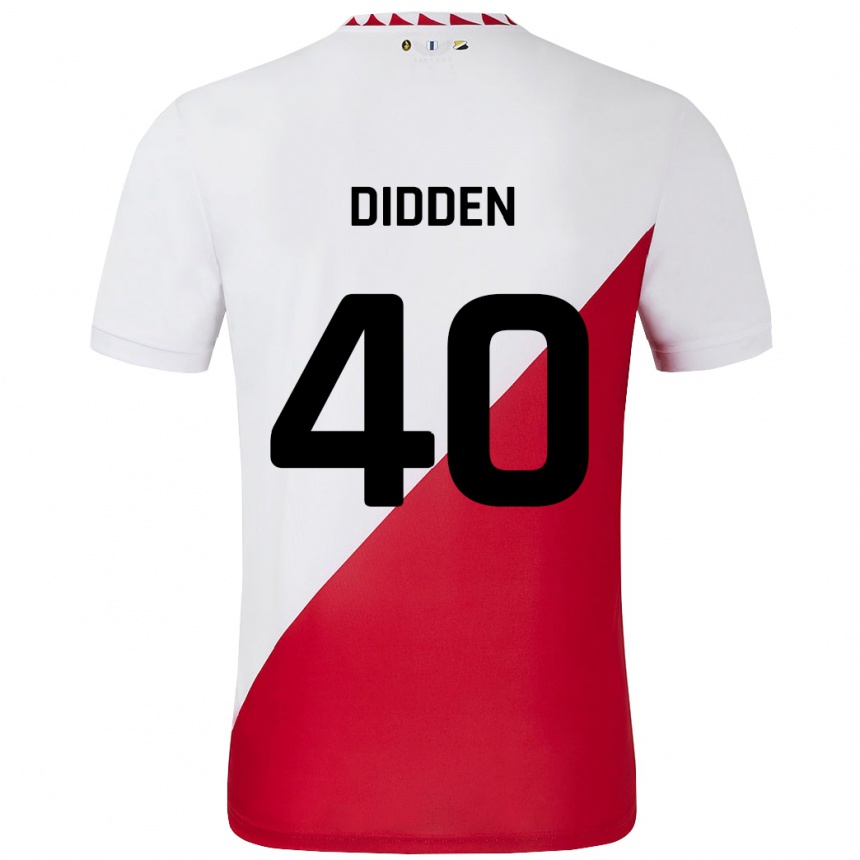 Kids Football Matisse Didden #40 White Red Home Jersey 2024/25 T-Shirt Uk