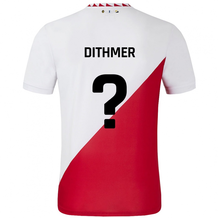 Kids Football Andreas Dithmer #0 White Red Home Jersey 2024/25 T-Shirt Uk