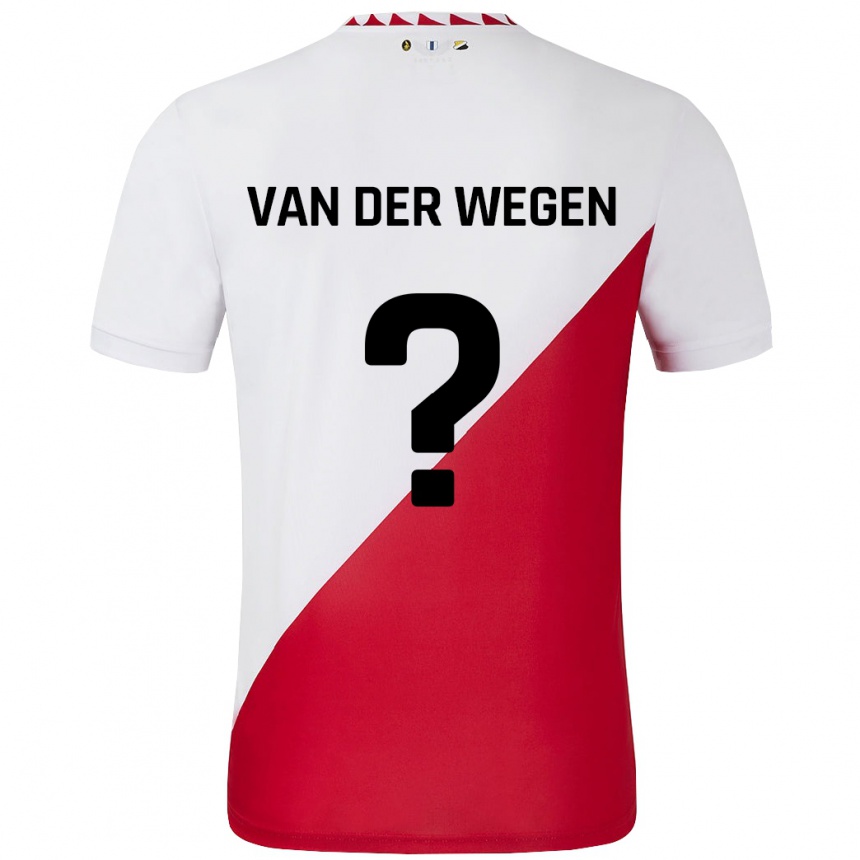 Kids Football Sil Van Der Wegen #0 White Red Home Jersey 2024/25 T-Shirt Uk