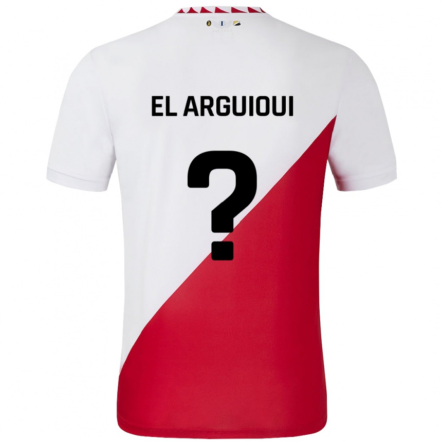 Kids Football Rafik El Arguioui #0 White Red Home Jersey 2024/25 T-Shirt Uk