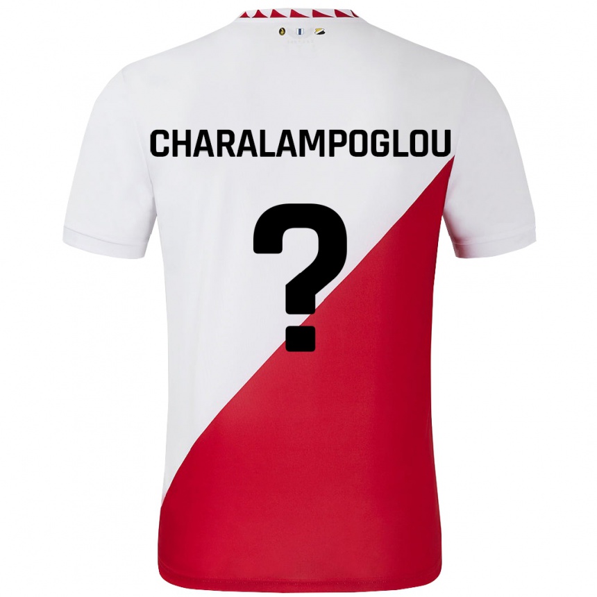 Kids Football Georgios Charalampoglou #0 White Red Home Jersey 2024/25 T-Shirt Uk