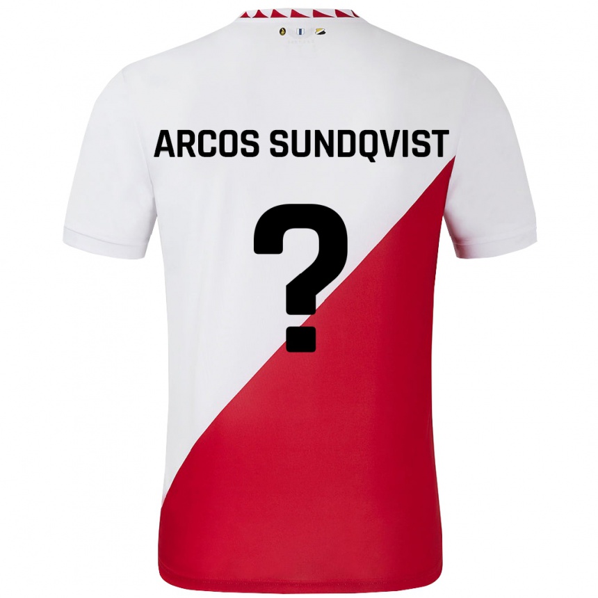 Kids Football Gustav Arcos Sundqvist #0 White Red Home Jersey 2024/25 T-Shirt Uk