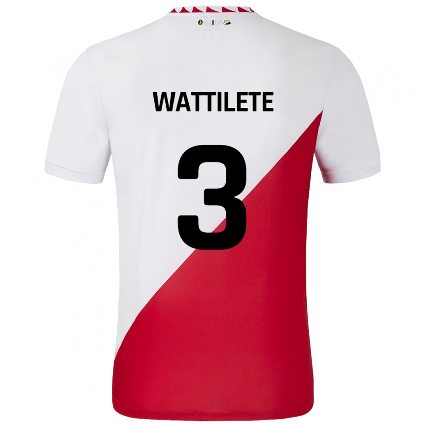 Kids Football Julia Wattilete #3 White Red Home Jersey 2024/25 T-Shirt Uk