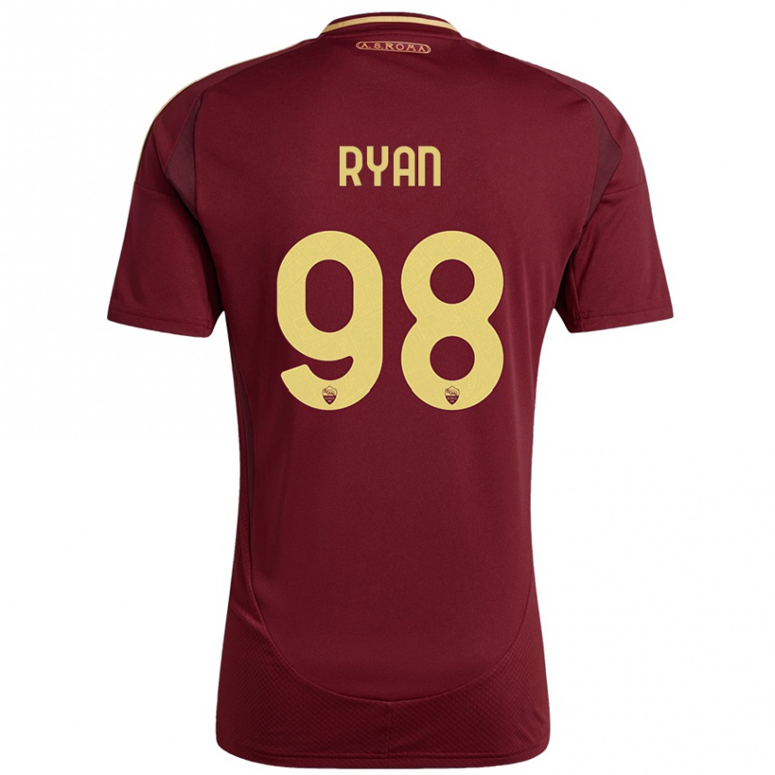 Kids Football Mathew Ryan #98 Red Brown Gold Home Jersey 2024/25 T-Shirt Uk