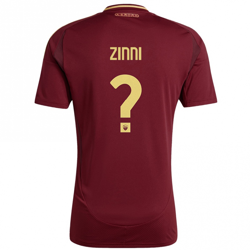 Kids Football Raul Zinni #0 Red Brown Gold Home Jersey 2024/25 T-Shirt Uk