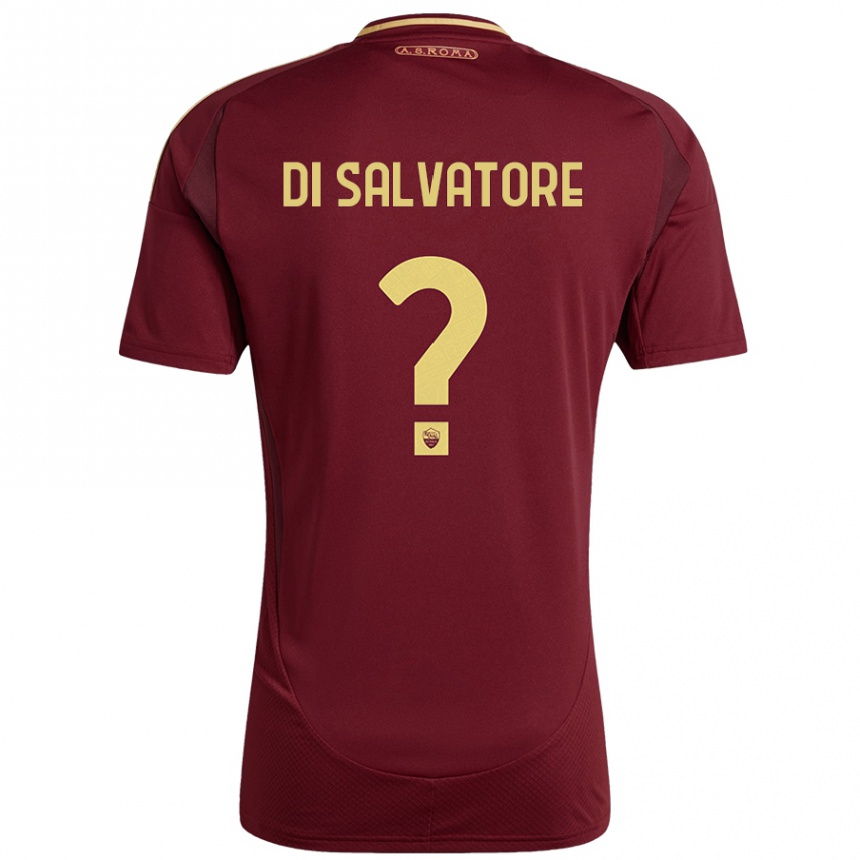 Kids Football Diego Di Salvatore #0 Red Brown Gold Home Jersey 2024/25 T-Shirt Uk