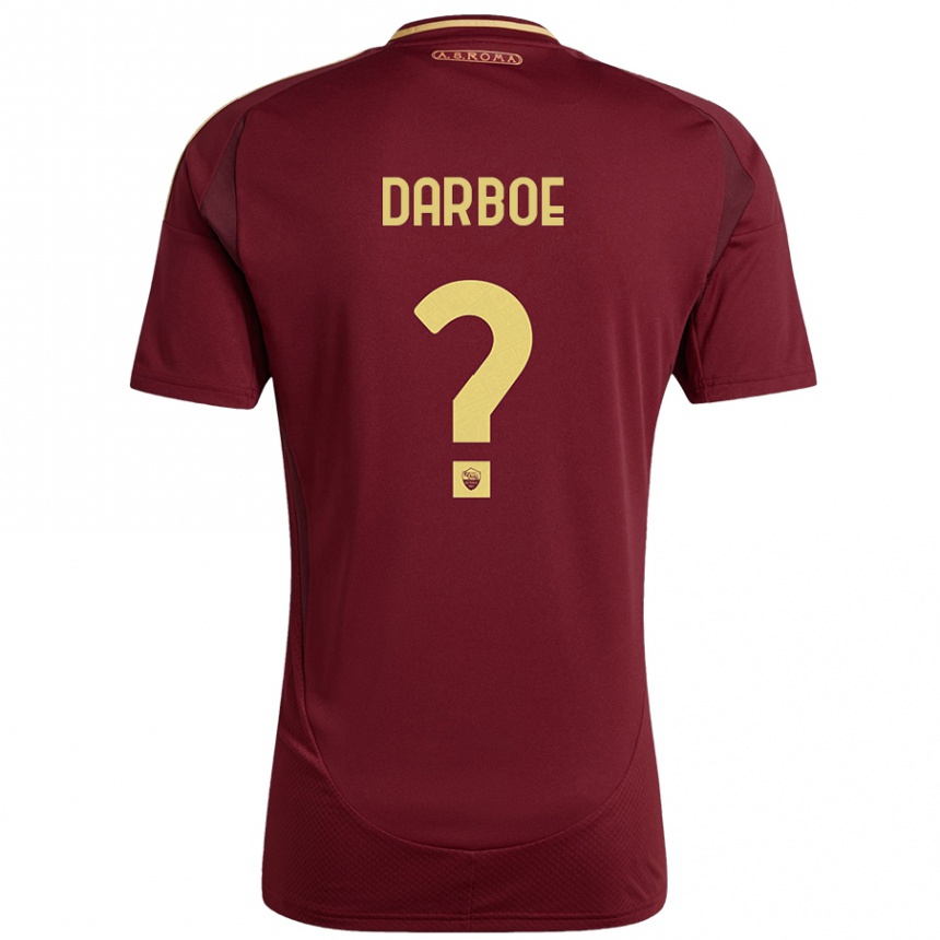 Kids Football Balagie Darboe #0 Red Brown Gold Home Jersey 2024/25 T-Shirt Uk