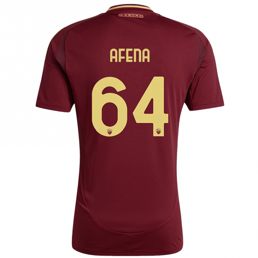 Kids Football Felix Afena-Gyan #64 Red Brown Gold Home Jersey 2024/25 T-Shirt Uk