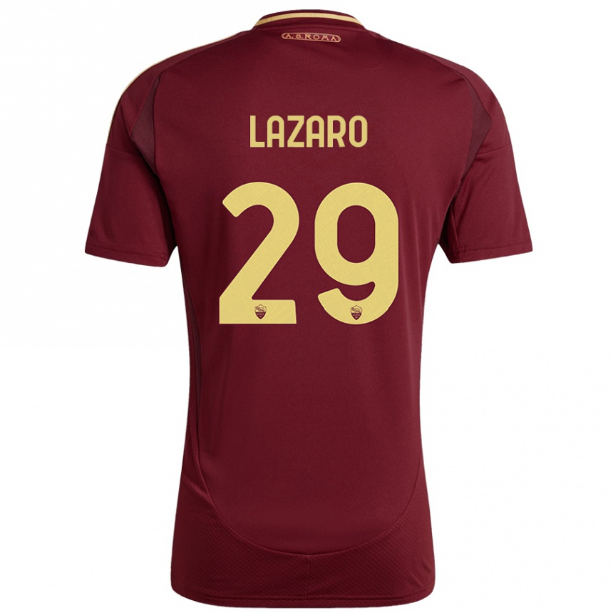 Kids Football Paloma Lazaro #29 Red Brown Gold Home Jersey 2024/25 T-Shirt Uk