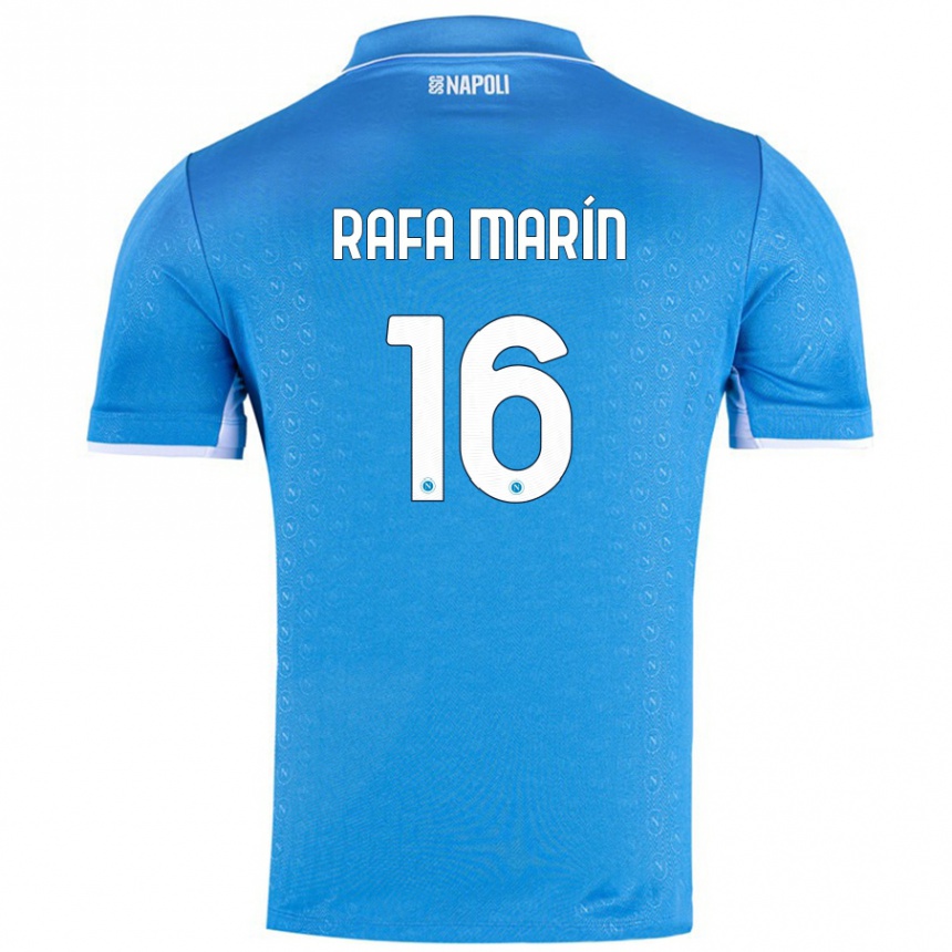 Kids Football Rafa Marín #16 Sky Blue Home Jersey 2024/25 T-Shirt Uk