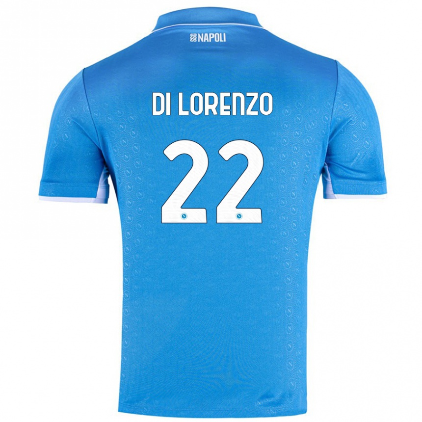 Kids Football Giovanni Di Lorenzo #22 Sky Blue Home Jersey 2024/25 T-Shirt Uk