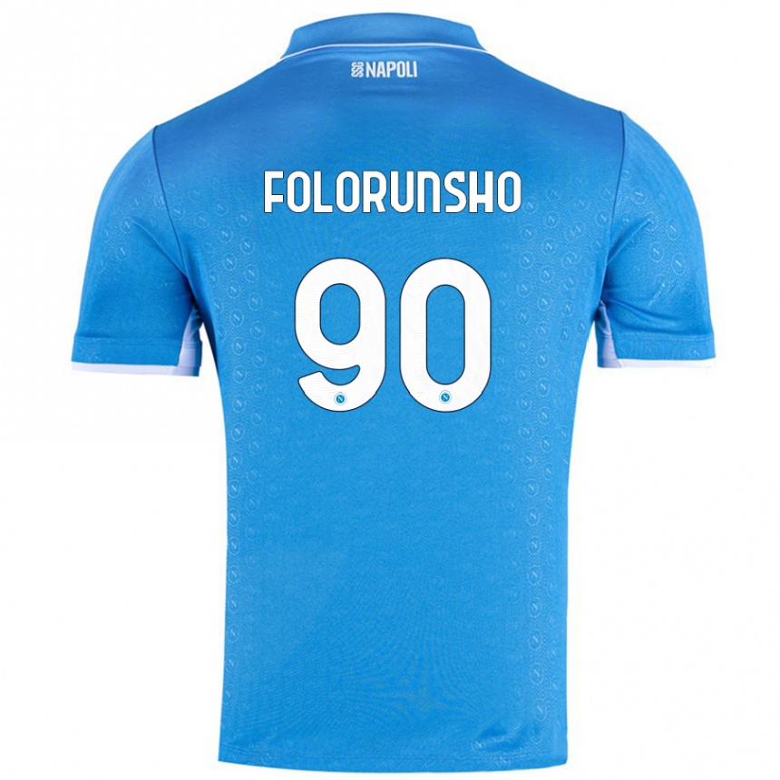 Kids Football Michael Folorunsho #90 Sky Blue Home Jersey 2024/25 T-Shirt Uk