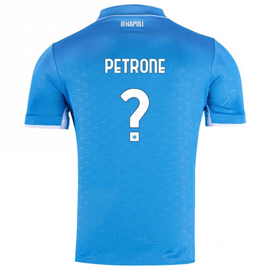 Kids Football Andrea Petrone #0 Sky Blue Home Jersey 2024/25 T-Shirt Uk