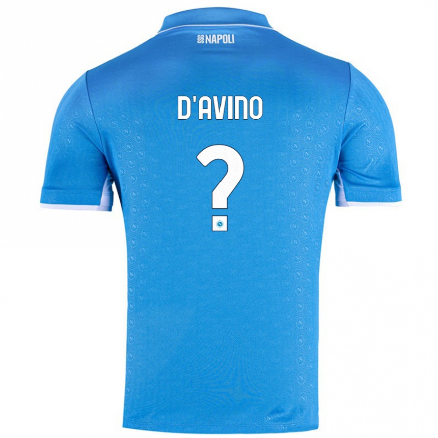 Kids Football Luigi D'avino #0 Sky Blue Home Jersey 2024/25 T-Shirt Uk