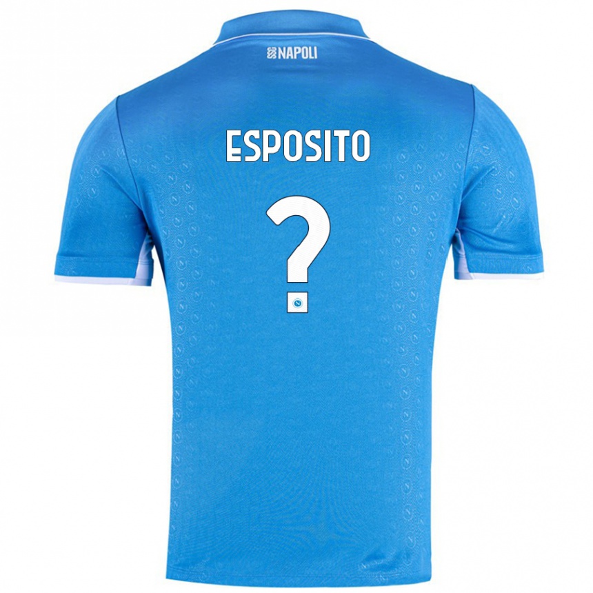 Kids Football Mattia Esposito #0 Sky Blue Home Jersey 2024/25 T-Shirt Uk