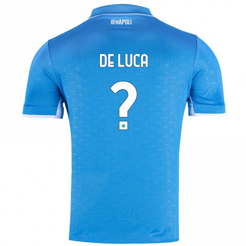 Kids Football Alfonso De Luca #0 Sky Blue Home Jersey 2024/25 T-Shirt Uk