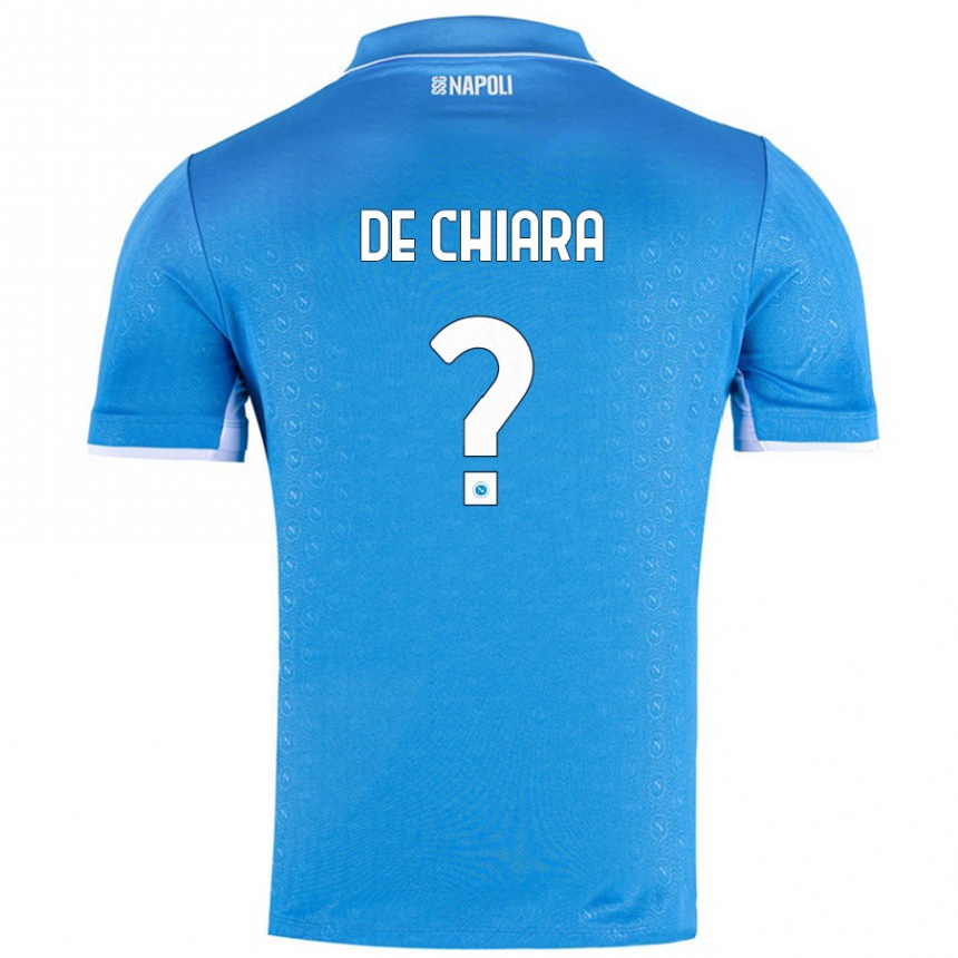 Kids Football Emmanuele De Chiara #0 Sky Blue Home Jersey 2024/25 T-Shirt Uk