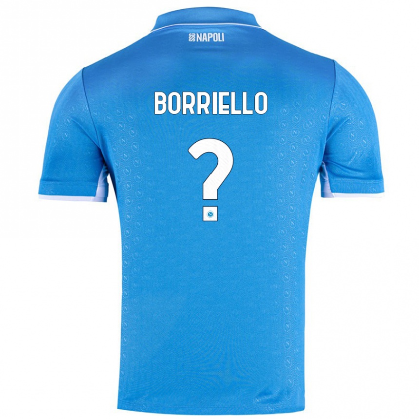 Kids Football Salvatore Borriello #0 Sky Blue Home Jersey 2024/25 T-Shirt Uk