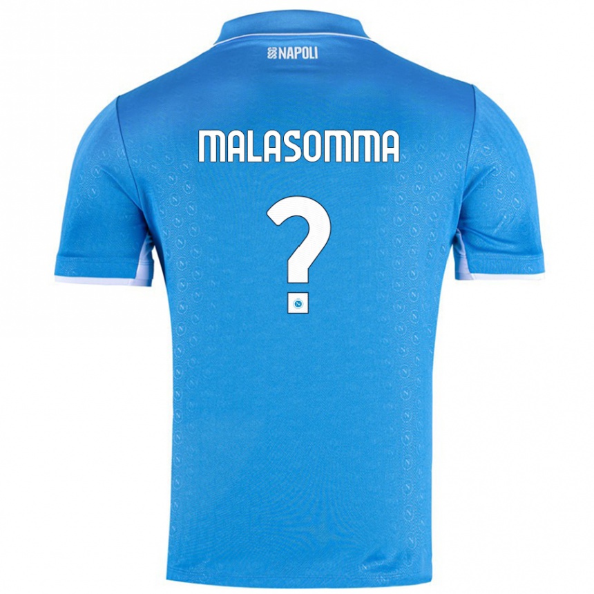 Kids Football Matteo Malasomma #0 Sky Blue Home Jersey 2024/25 T-Shirt Uk