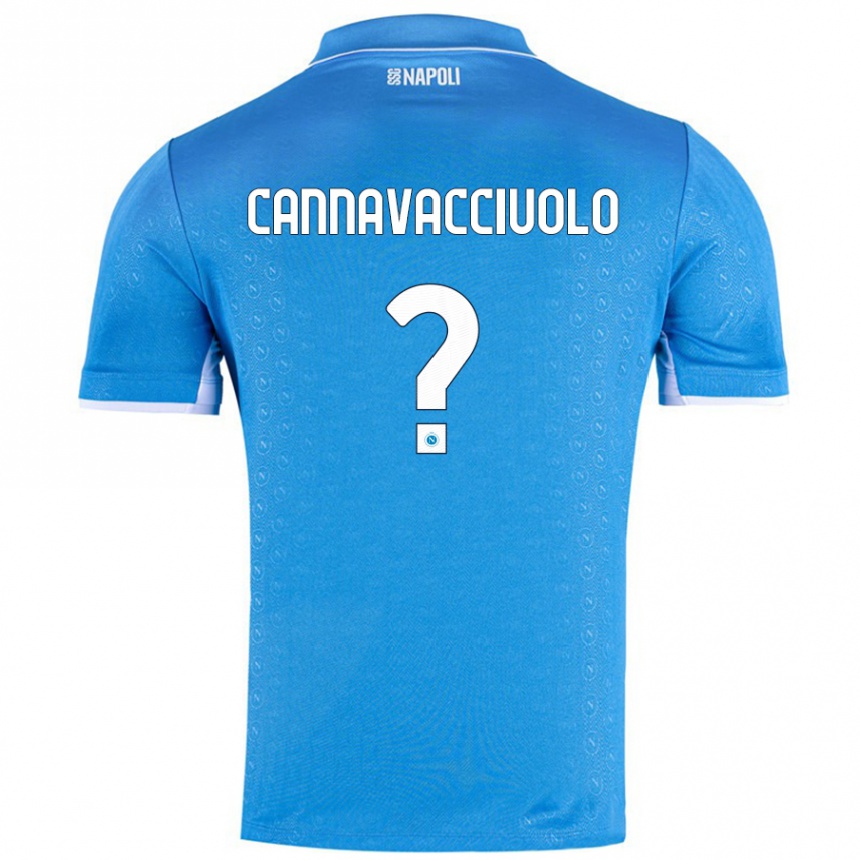 Kids Football Luigi Pio Cannavacciuolo #0 Sky Blue Home Jersey 2024/25 T-Shirt Uk