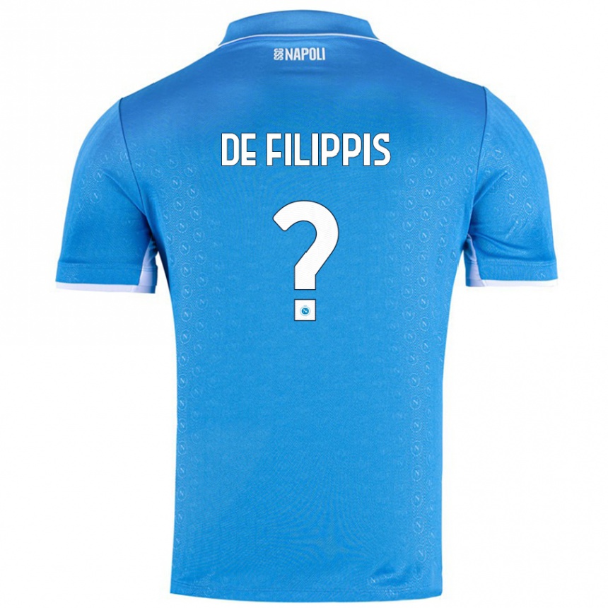 Kids Football Antonio De Filippis #0 Sky Blue Home Jersey 2024/25 T-Shirt Uk