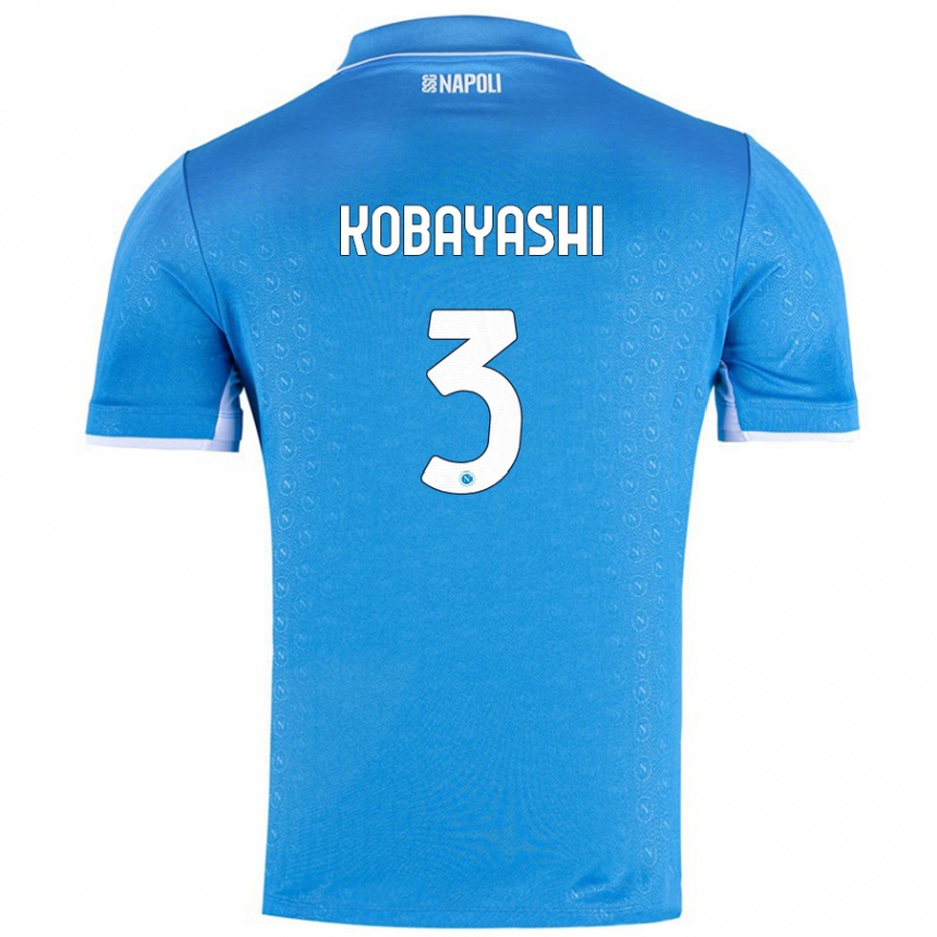 Kids Football Miharu Kobayashi #3 Sky Blue Home Jersey 2024/25 T-Shirt Uk