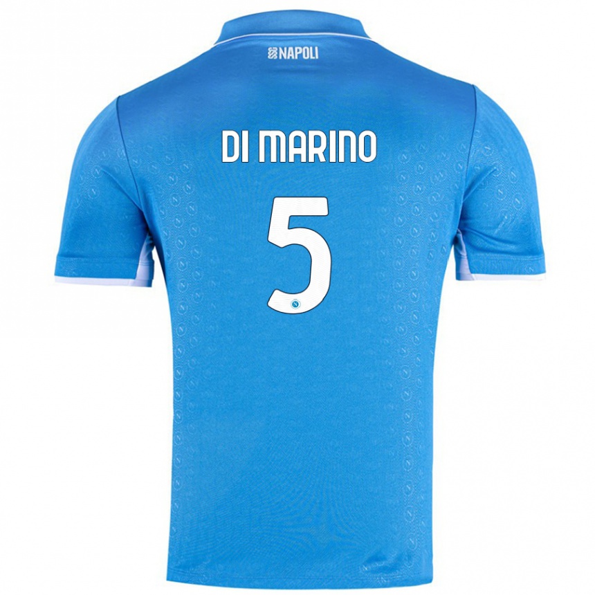 Kids Football Paola Di Marino #5 Sky Blue Home Jersey 2024/25 T-Shirt Uk